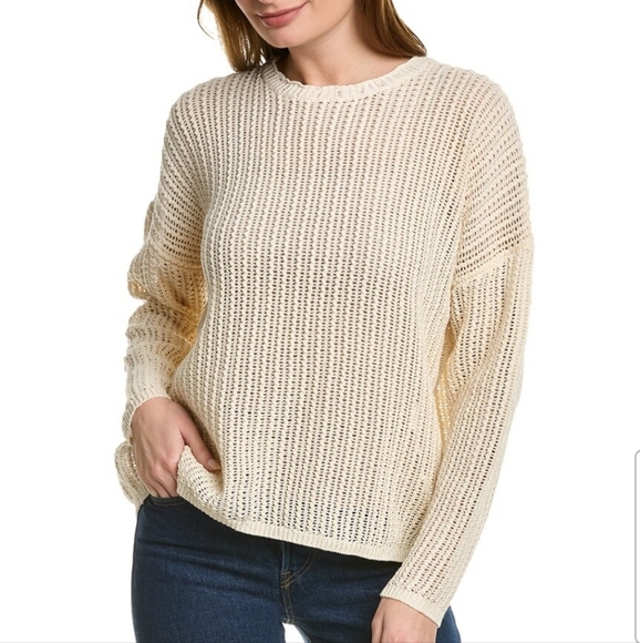 Uniqlo Linen Blend Cream Knit Sweater Size XL - Picture 1 of 5